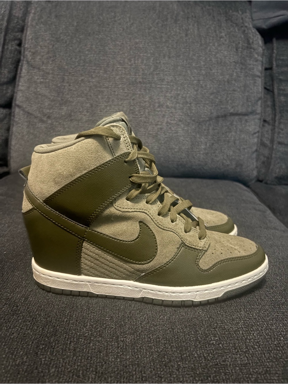 Nike women Dunk Sky Hi wedge sage green ref 528899 301 Sz 9